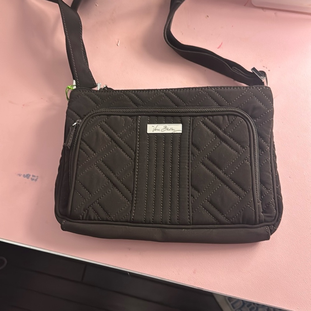 Vera Bradley Black Quilted Crossbody Bag with Adjustable Strap